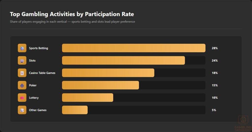 Top Gambling Activities by Participation Rate