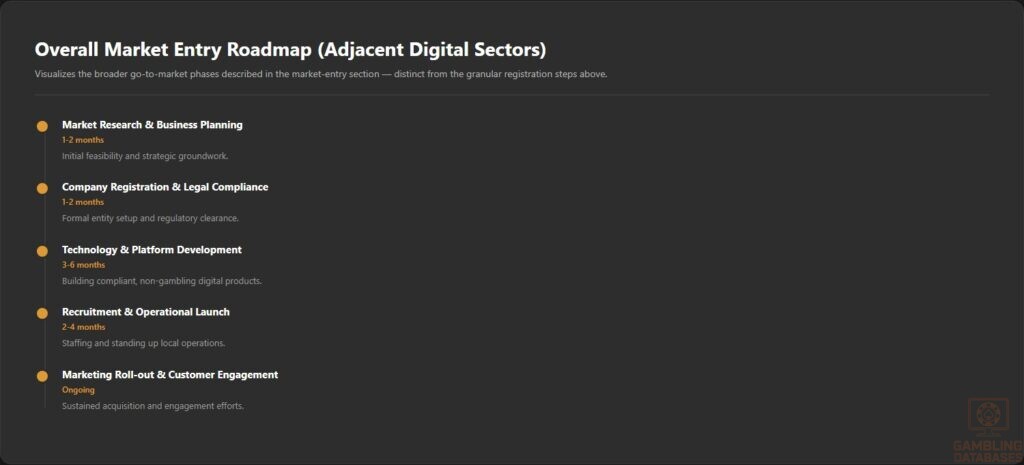 Overall Market Entry Roadmap (Adjacent Digital Sectors)