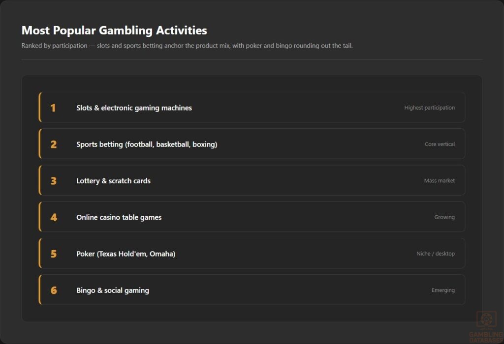 Most Popular Gambling Activities