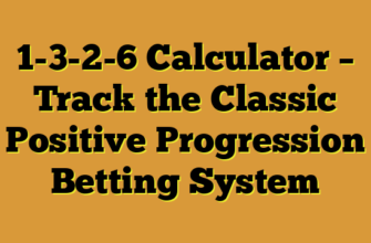 1-3-2-6 Calculator β Track the Classic Positive Progression Betting System