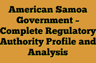 American Samoa Government – Complete Regulatory Authority Profile and Analysis