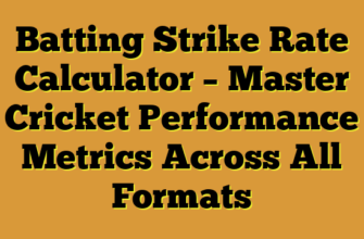 Batting Strike Rate Calculator – Master Cricket Performance Metrics Across All Formats