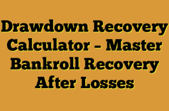 Drawdown Recovery Calculator – Master Bankroll Recovery After Losses