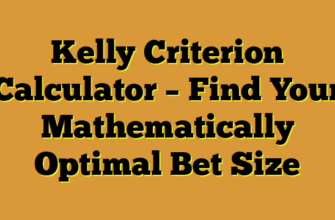 Kelly Criterion Calculator – Find Your Mathematically Optimal Bet Size