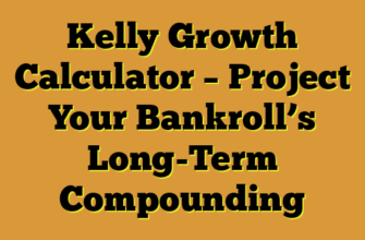 Kelly Growth Calculator – Project Your Bankroll’s Long-Term Compounding