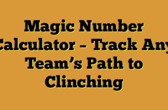 Magic Number Calculator – Track Any Team’s Path to Clinching
