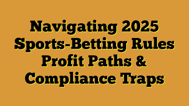 Navigating 2025 Sports-Betting Rules Profit Paths & Compliance Traps