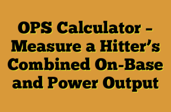 OPS Calculator – Measure a Hitter’s Combined On-Base and Power Output