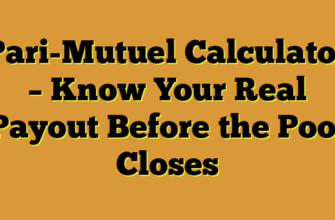 Pari-Mutuel Calculator – Know Your Real Payout Before the Pool Closes