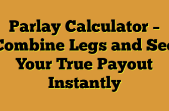Parlay Calculator – Combine Legs and See Your True Payout Instantly