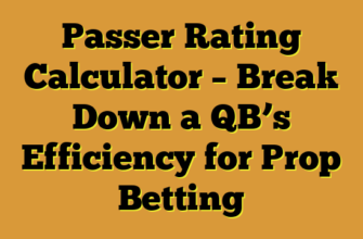 Passer Rating Calculator – Break Down a QB’s Efficiency for Prop Betting