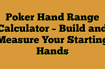 Poker Hand Range Calculator โ Build and Measure Your Starting Hands