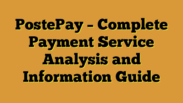 PostePay – Complete Payment Service Analysis and Information Guide