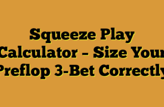 Squeeze Play Calculator – Size Your Preflop 3-Bet Correctly