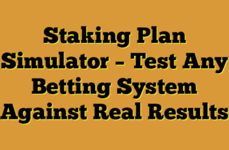 Staking Plan Simulator – Test Any Betting System Against Real Results