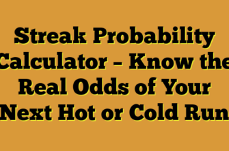 Streak Probability Calculator – Know the Real Odds of Your Next Hot or Cold Run