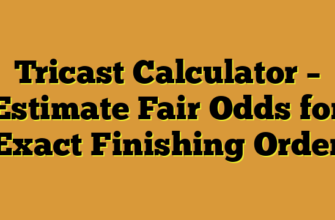 Tricast Calculator – Estimate Fair Odds for Exact Finishing Order