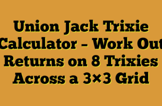 Union Jack Trixie Calculator – Work Out Returns on 8 Trixies Across a 3×3 Grid