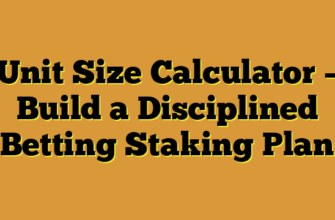Unit Size Calculator – Build a Disciplined Betting Staking Plan