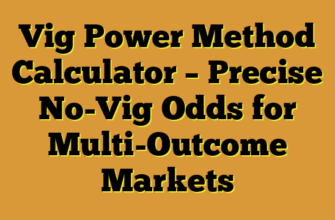 Vig Power Method Calculator – Precise No-Vig Odds for Multi-Outcome Markets