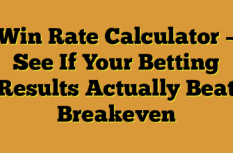 Win Rate Calculator – See If Your Betting Results Actually Beat Breakeven