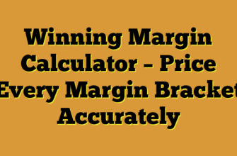 Winning Margin Calculator โ Price Every Margin Bracket Accurately
