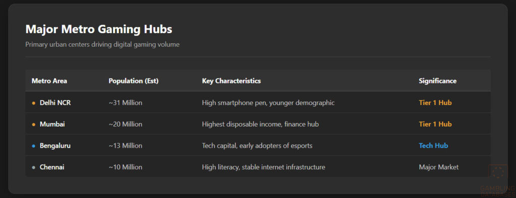 Major Metro Gaming Hubs