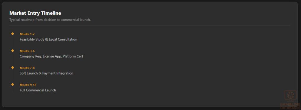 Market entry timeline